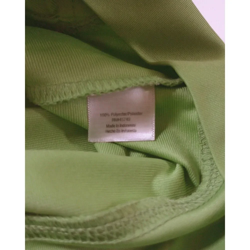Oleg Cassini Sport XL Lime Green Y2K Track Jacket Zip Up Activewear Athleisure